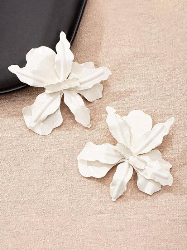 Flower Shape Solid Color Earrings Accessories