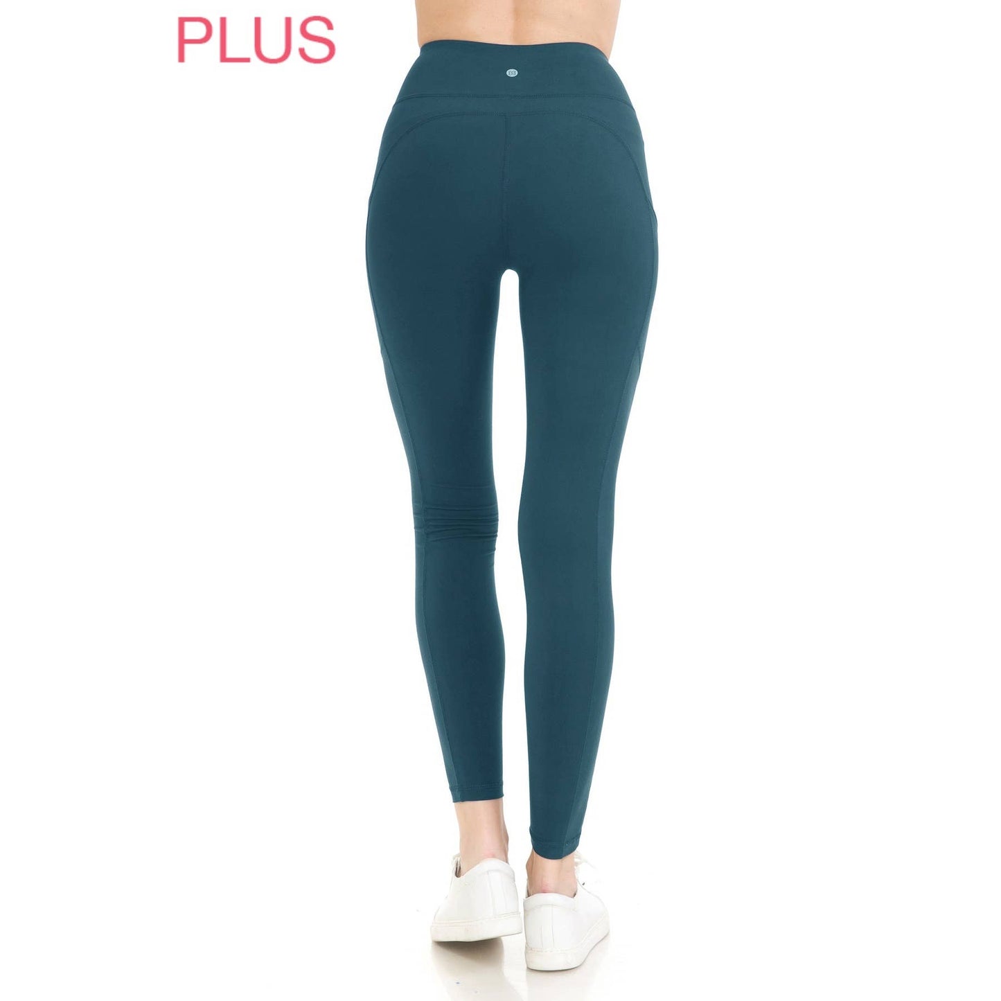 Plus Size Premium High Waist Solid Activewear Leggings: Charcoal