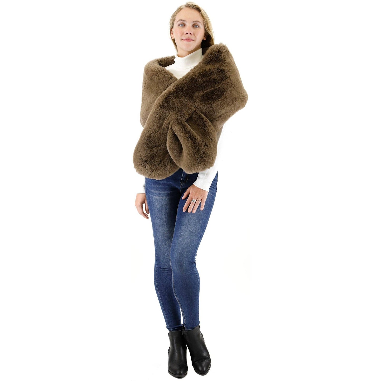 Mink Fur Shawl Wide