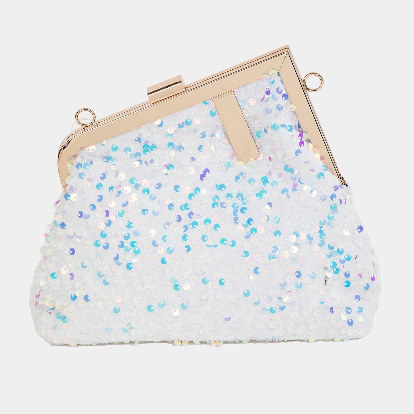 Abstract Metallic Frame Sequin Hand Bag