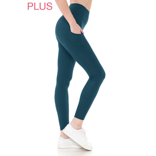 Plus Size Premium High Waist Solid Activewear Leggings: Charcoal