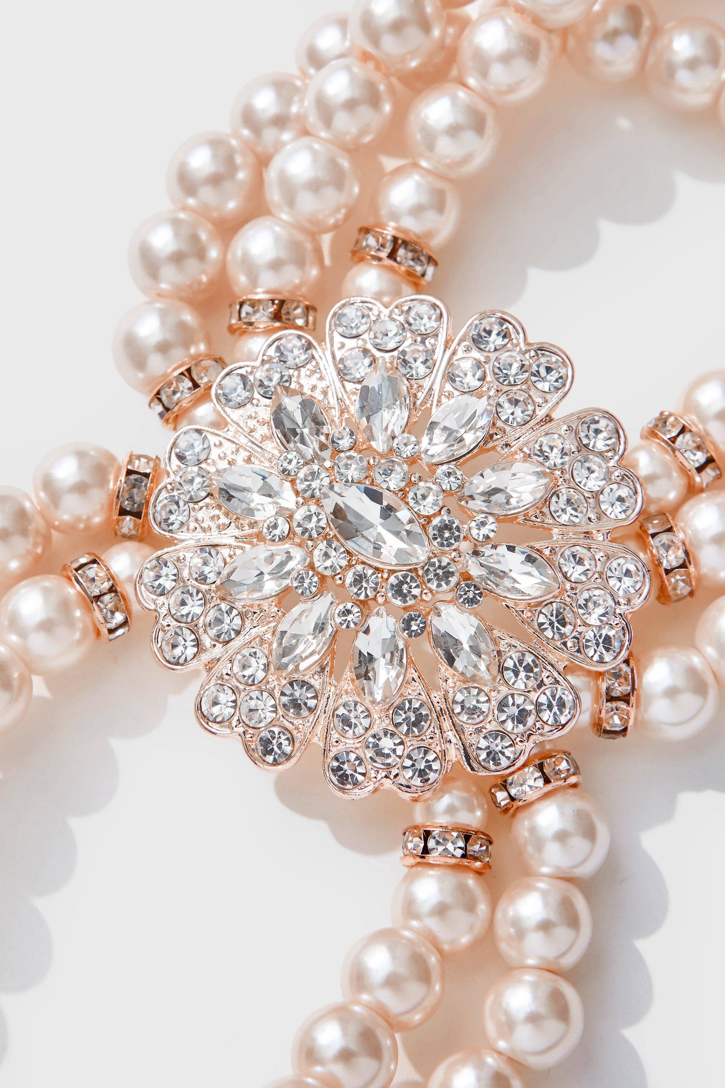 Stunning Zircon Studded Pearl Bracelet