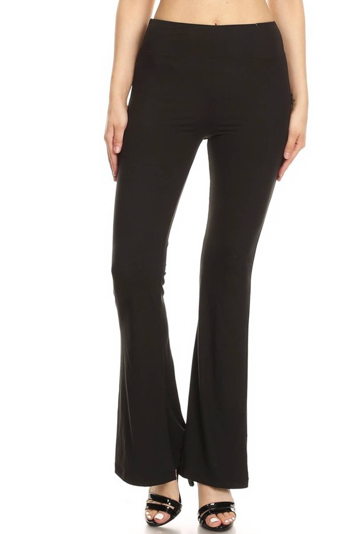 Buttery Soft High Waist Solid Palazzo Pants: Black / S