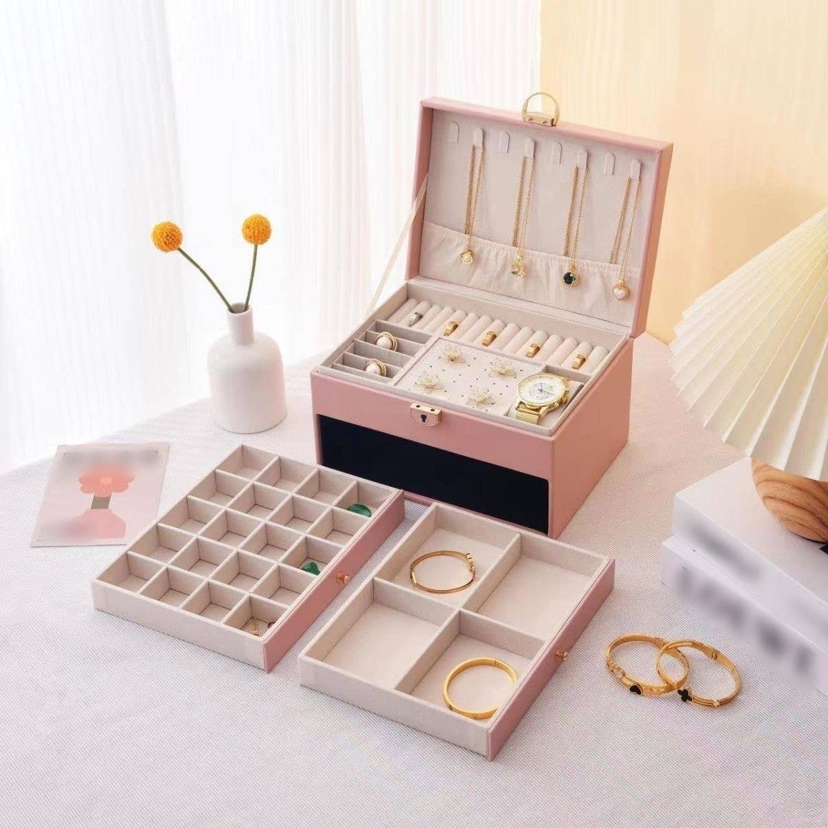 Durable 3-Drawer Large Capacity Jewelry Accessories Storage