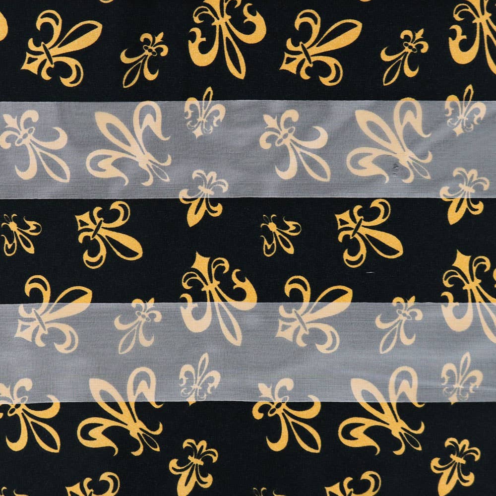 Mardi Gras Fleur De Lis Striped Long Scarf