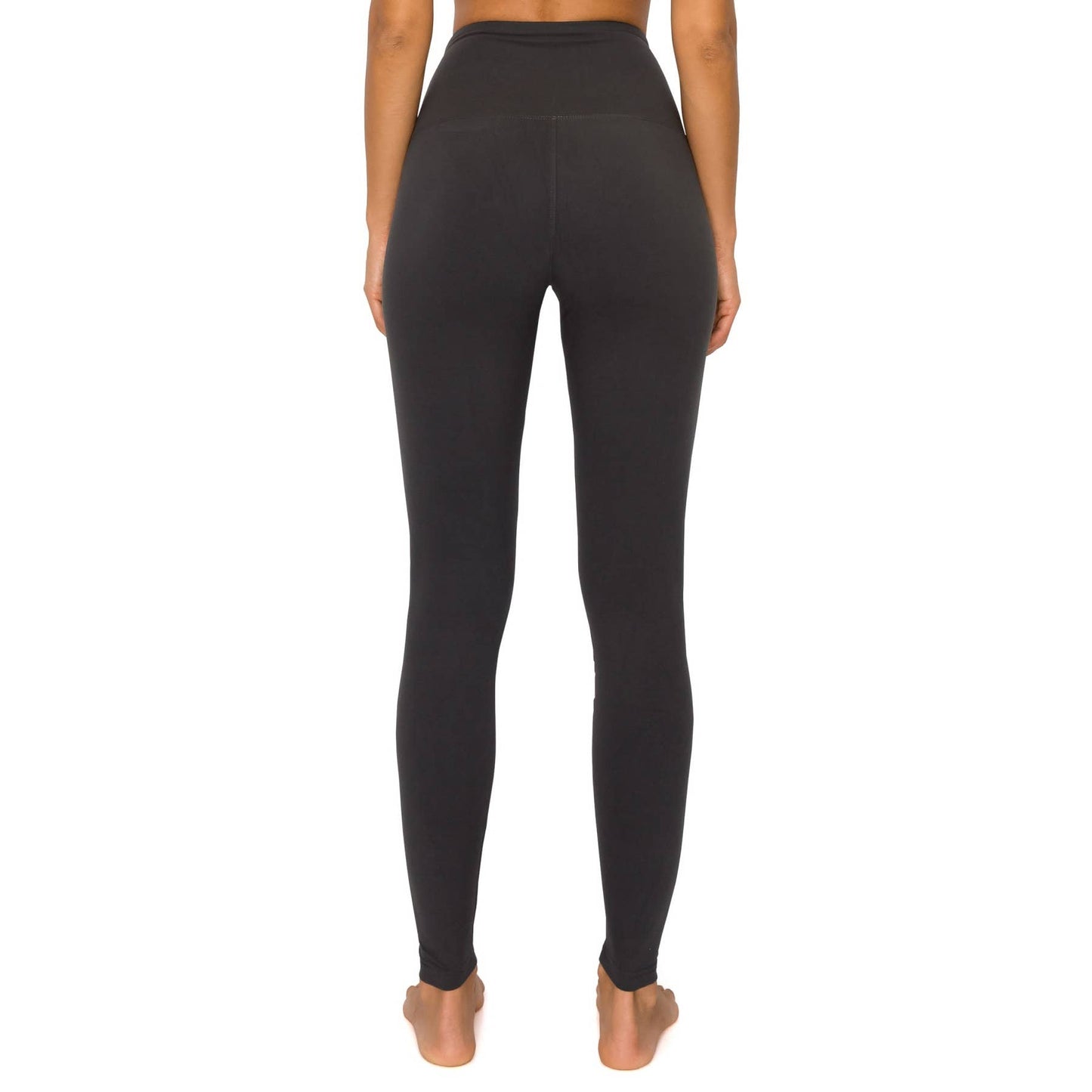 5" Yoga Band Premium Solid Activewear Leggings: Charcoal