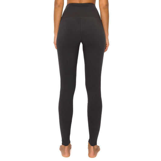 5" Yoga Band Premium Solid Activewear Leggings: Charcoal