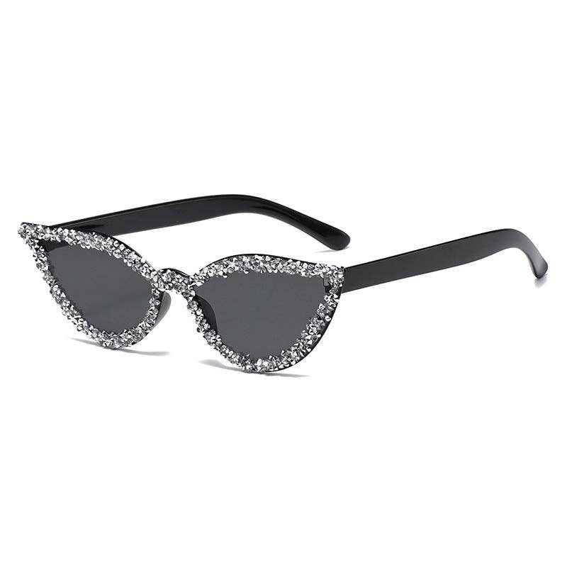 Trendy Cat Eye Sunglasses with Rhinestones in Candy Colors