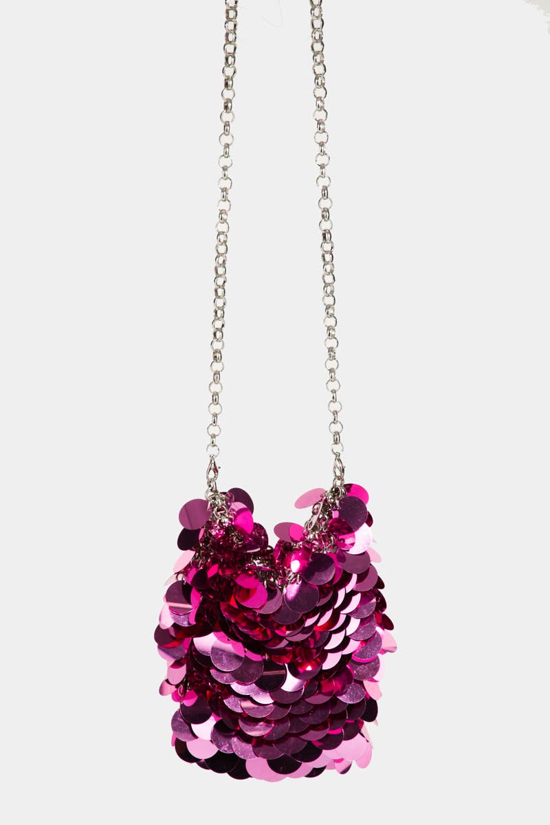 Sequin Chain Mail Pouch Bag