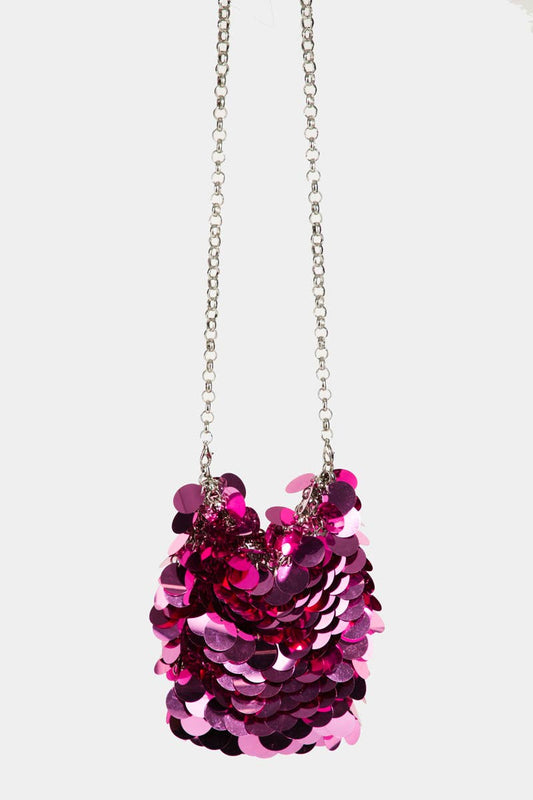 Sequin Chain Mail Pouch Bag