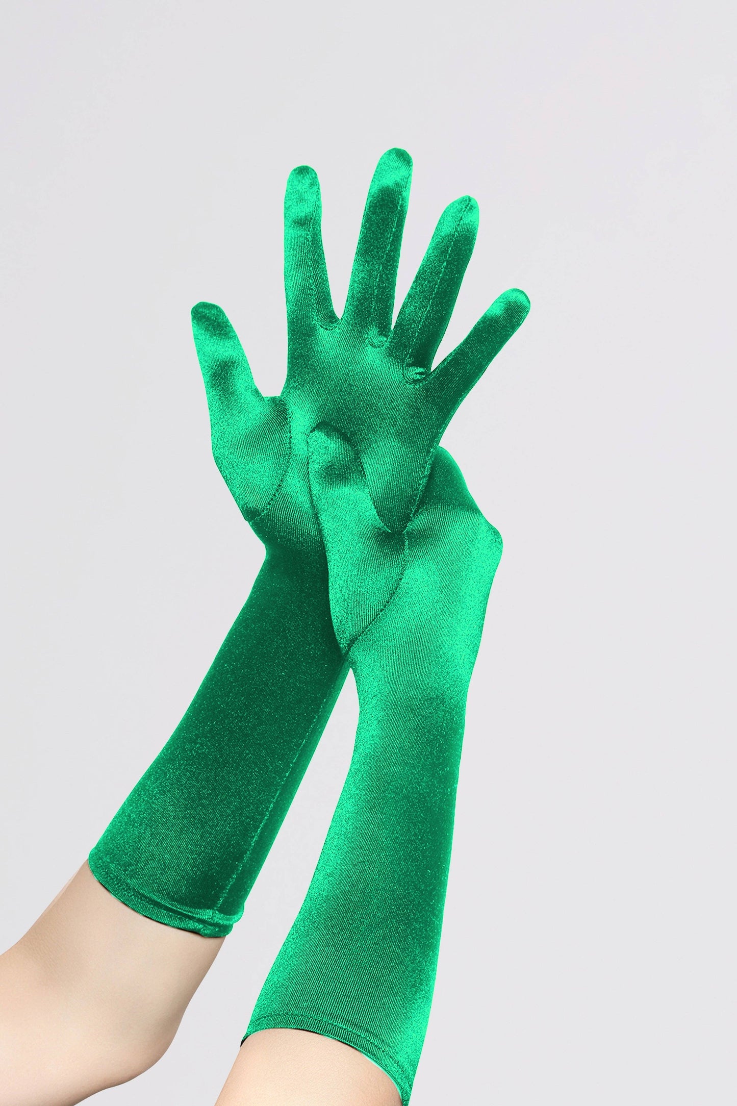 Long Satin Stretchy Flapper Gloves
