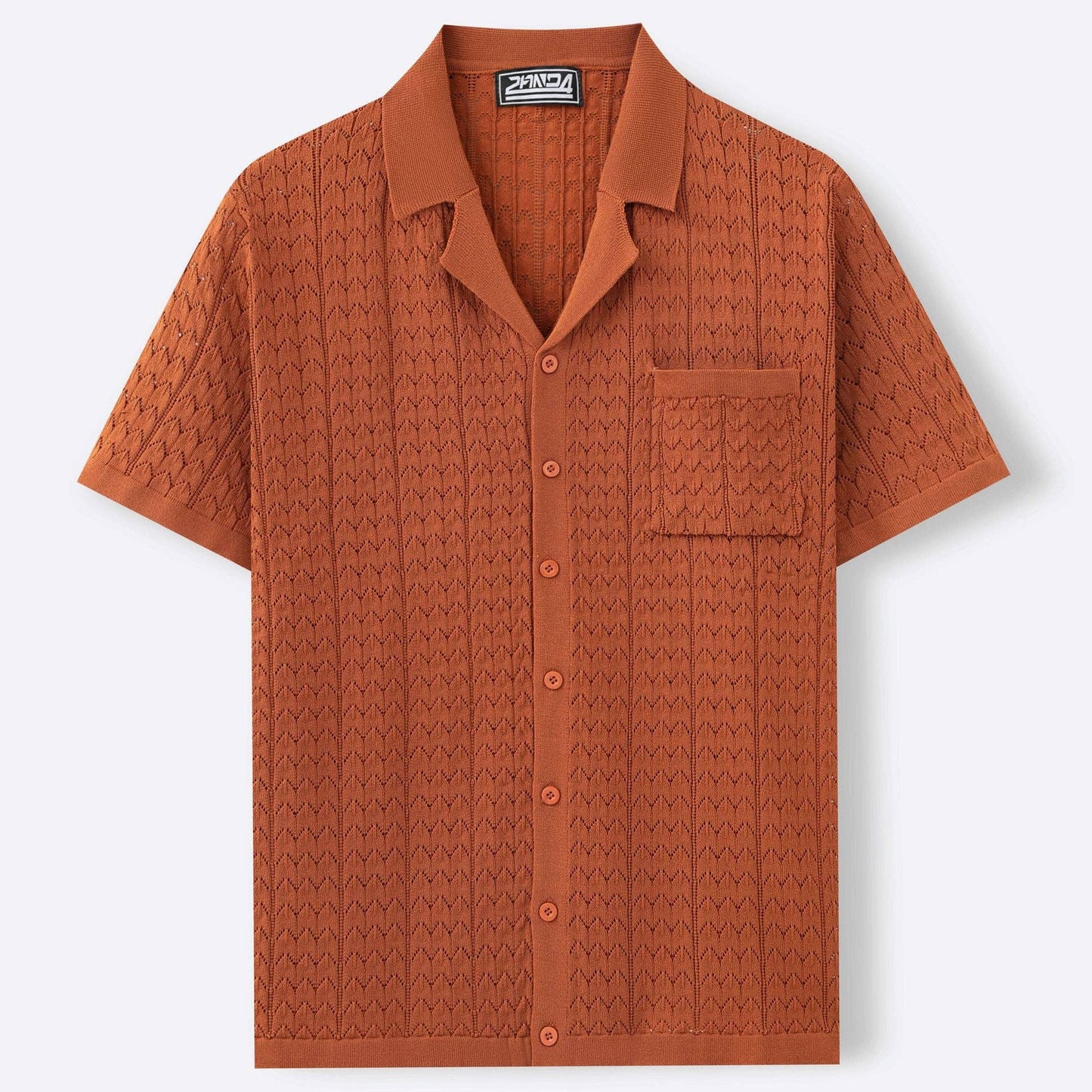 Knitted Casual Polo Shirt With Cuban Collar