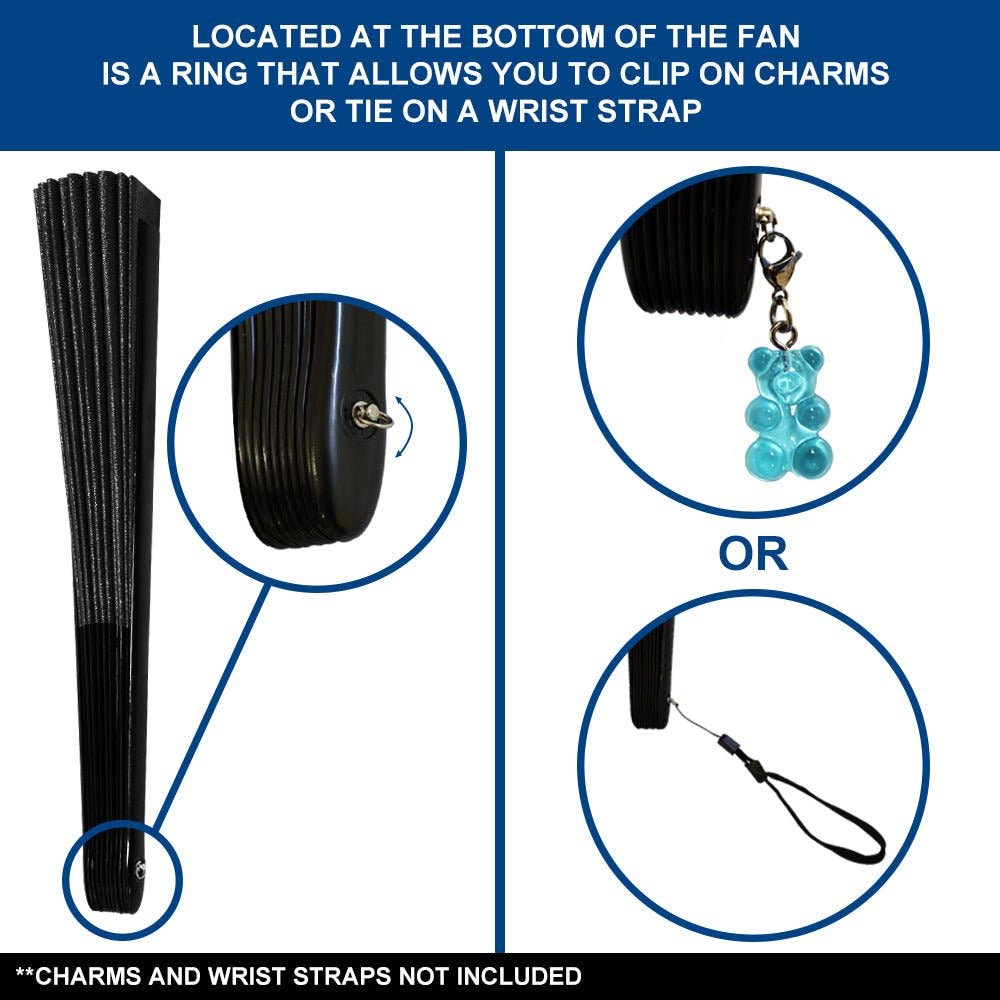 Glitter Black X-Large Hand Fan
