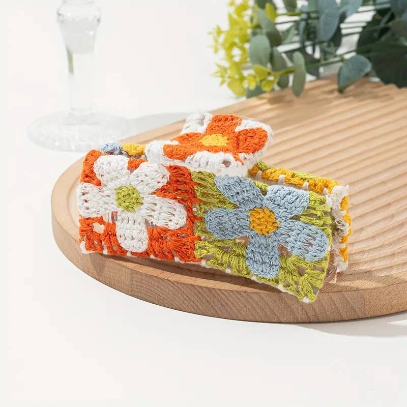 Pastoral Style Knitted Crochet Hair Claws