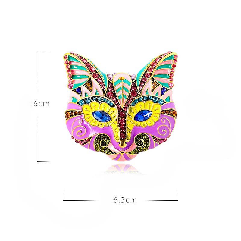Vintage Cat Mask Brooch