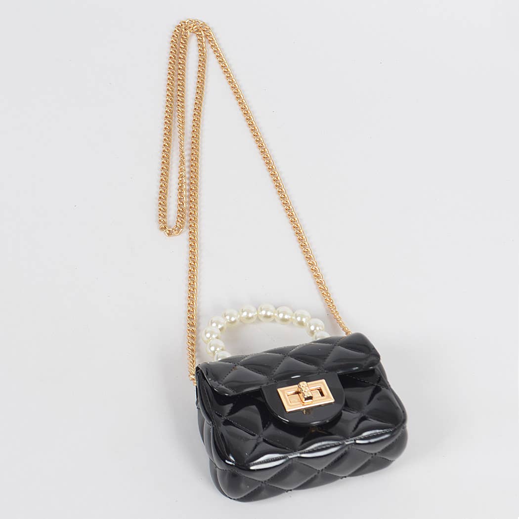 Jelly Shiney Mini Bag W Imitation Pearl Handle