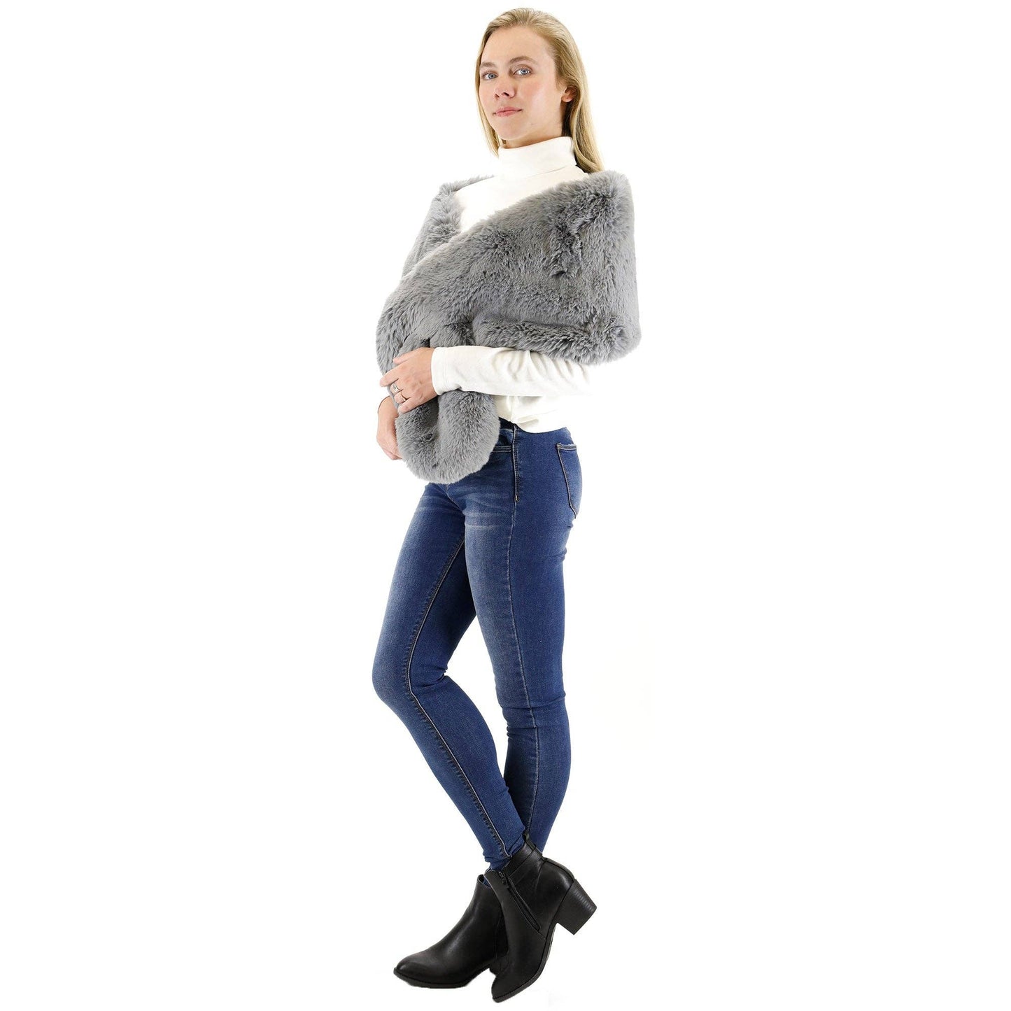 Mink Fur Shawl Wide