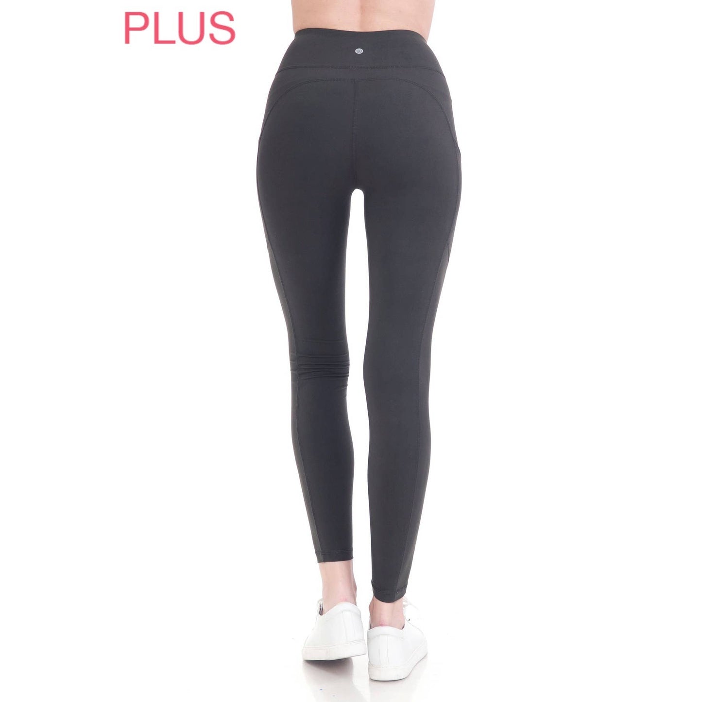 Plus Size Premium High Waist Solid Activewear Leggings: Charcoal / 1XL
