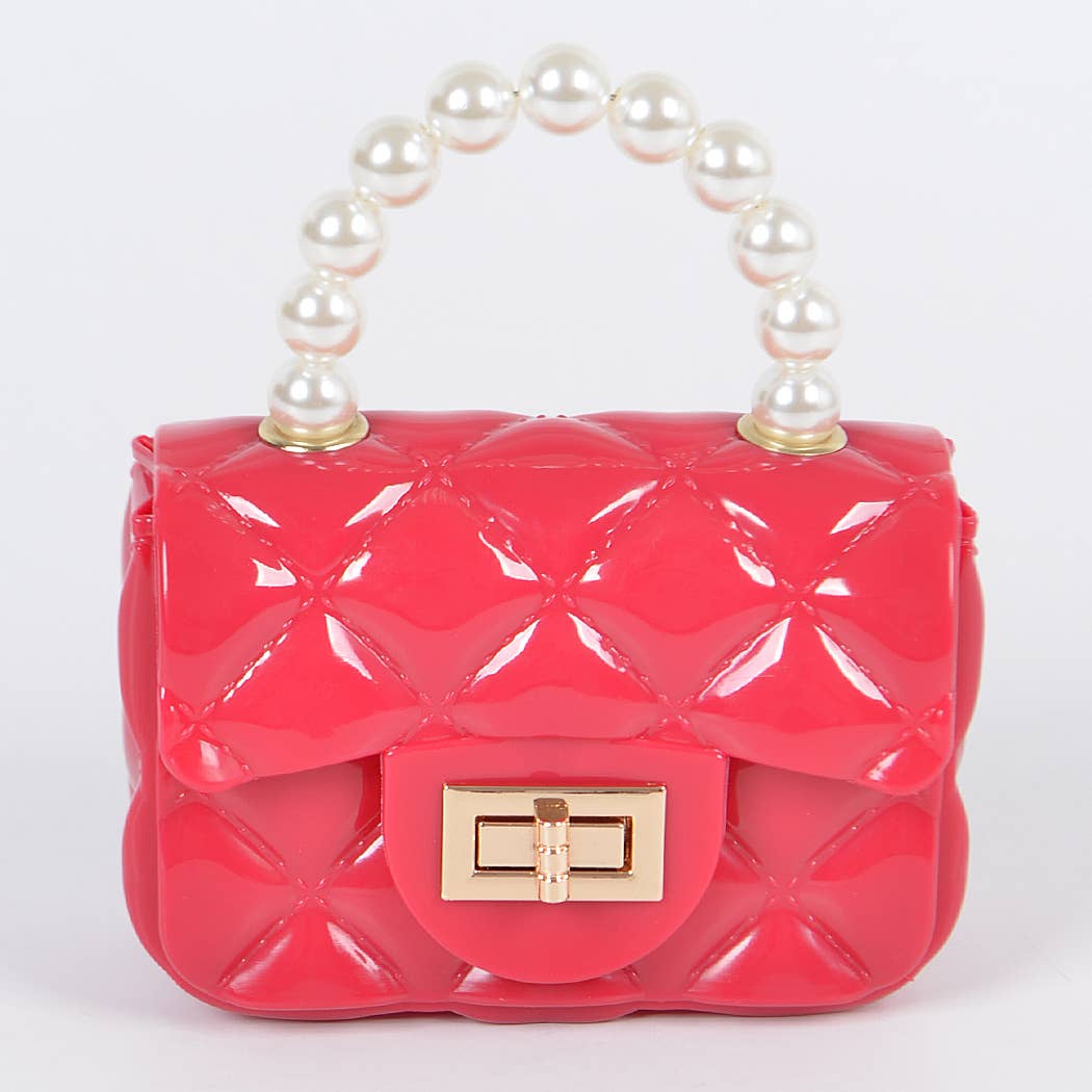 Jelly Shiney Mini Bag W Imitation Pearl Handle
