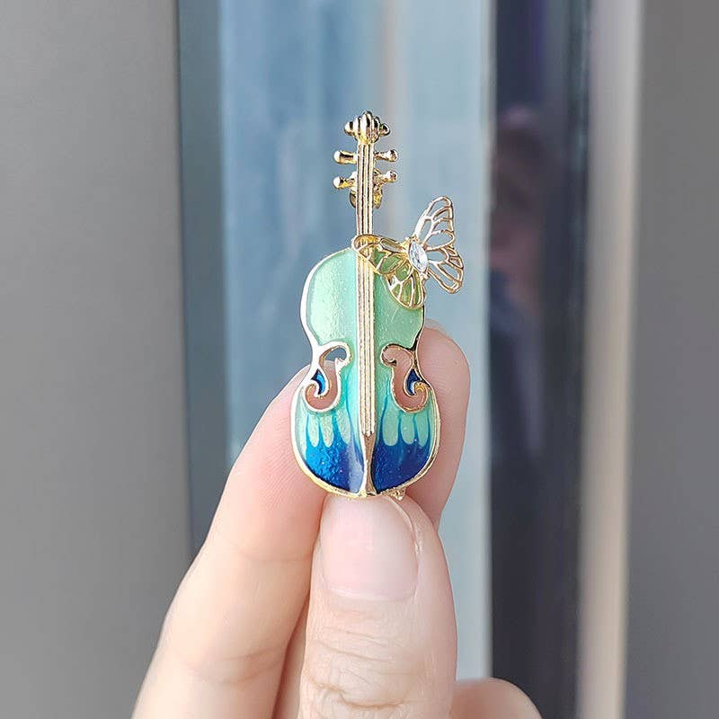 Fashion Personalized Violin Brooch