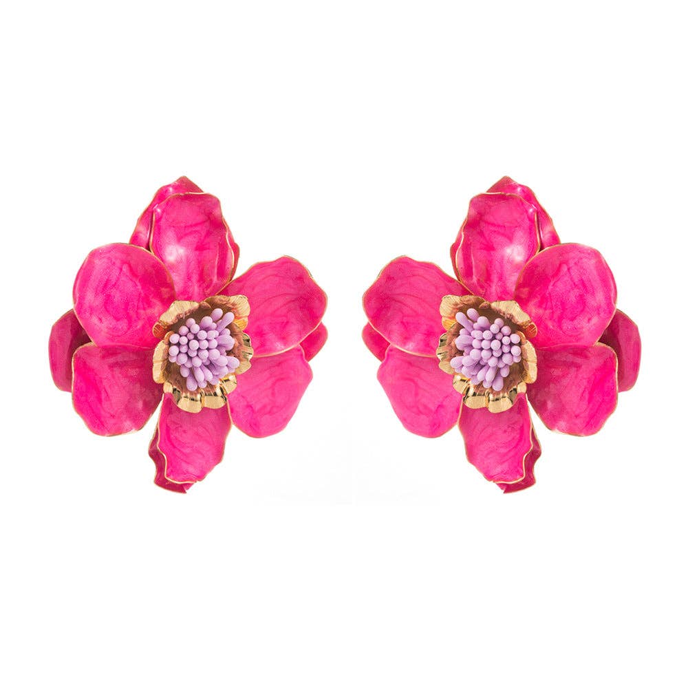 Elegant Vintage Camellia Flower Earrings Luxury Style