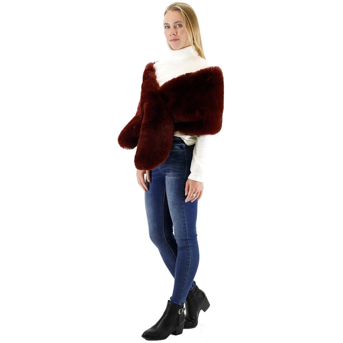 Mink Fur Shawl Wide