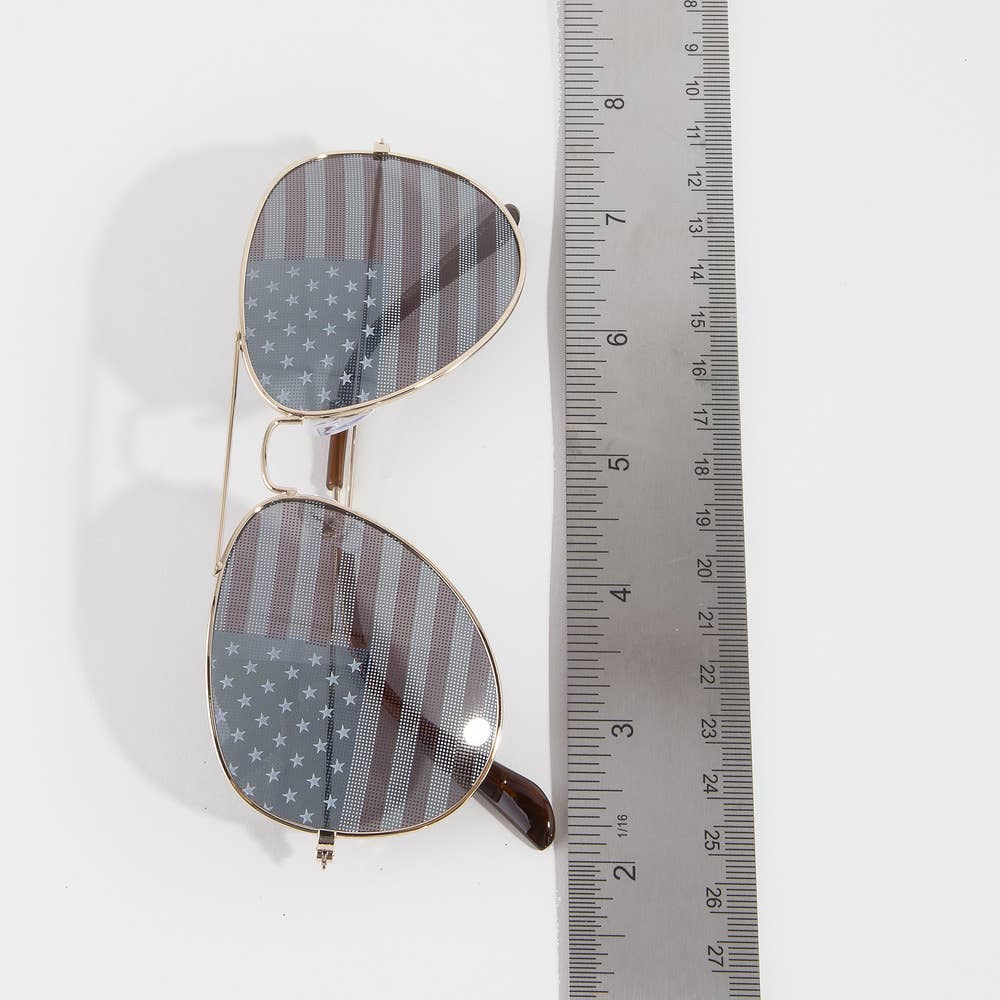 Patriotic Aviator American Flag Sunglasses