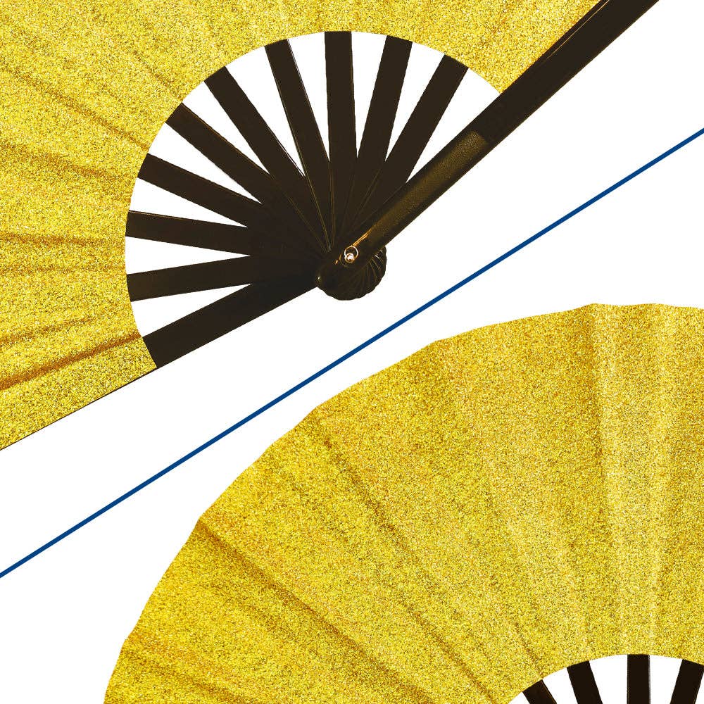 Glitter Gold X-Large Hand Fan