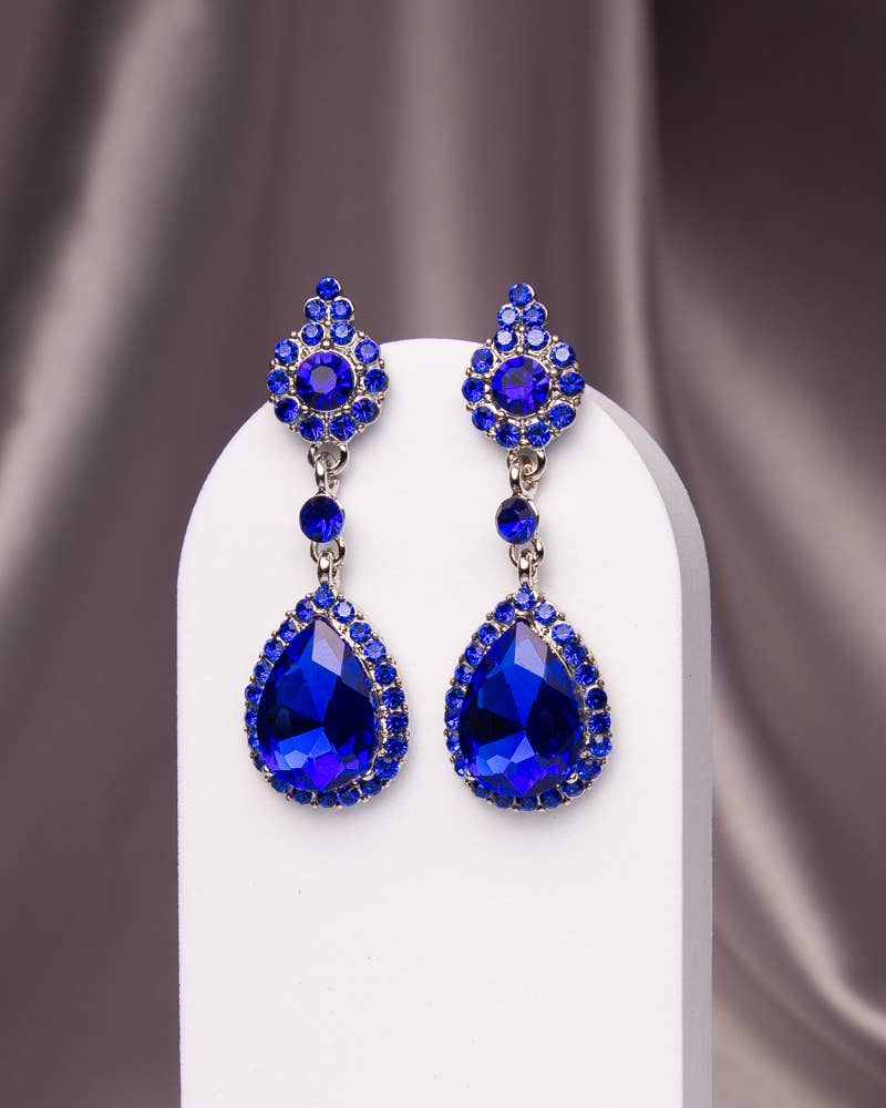 Rhinestone Pave Teardrop Cut Crystal Earrings