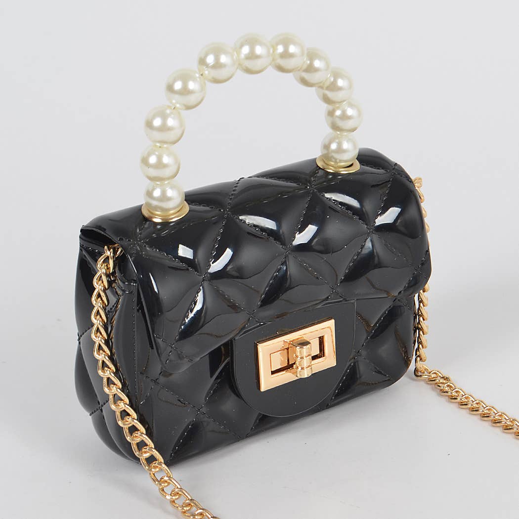 Jelly Shiney Mini Bag W Imitation Pearl Handle