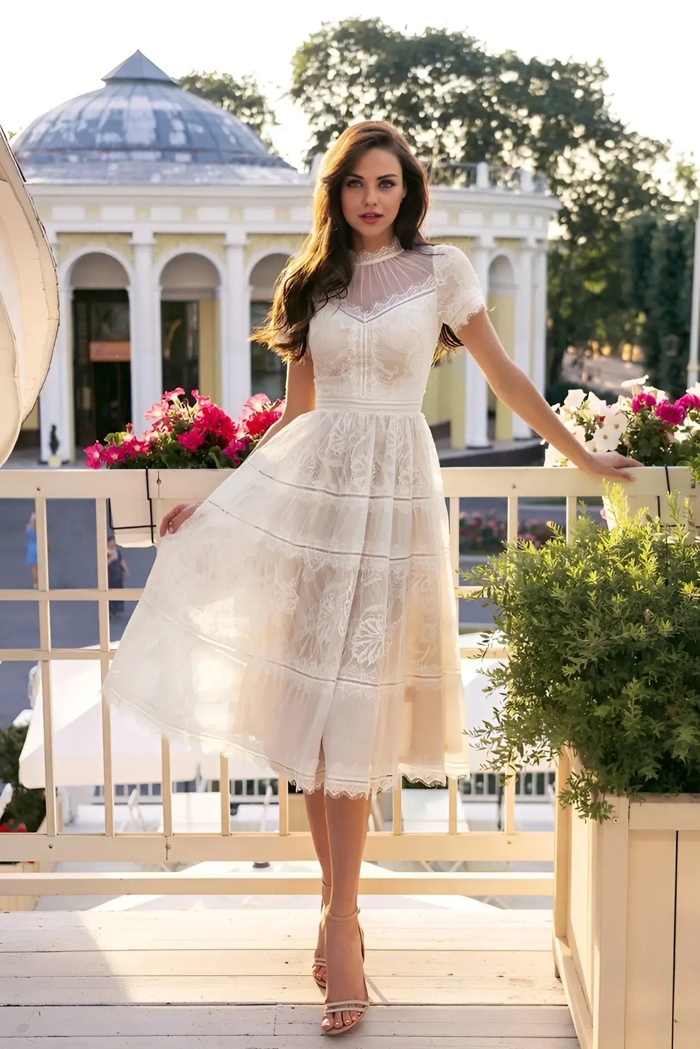 Black Midi Lace Short Sleeve Cocktail Dress: Black / 3XL