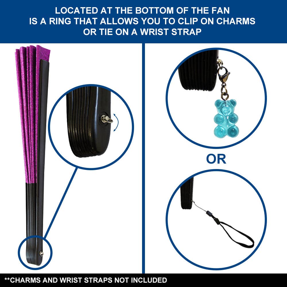 Glitter Purple X-Large Hand Fan
