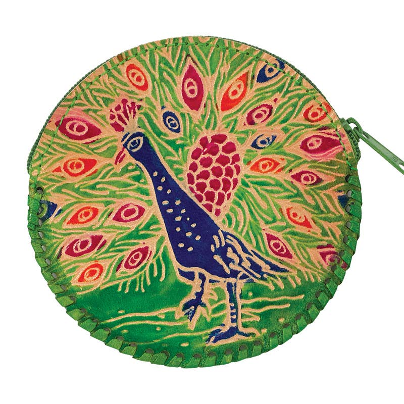 Peacock Leather Coin Purse