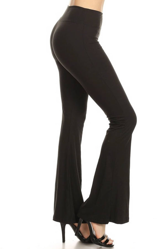 Buttery Soft High Waist Solid Palazzo Pants: Black / S