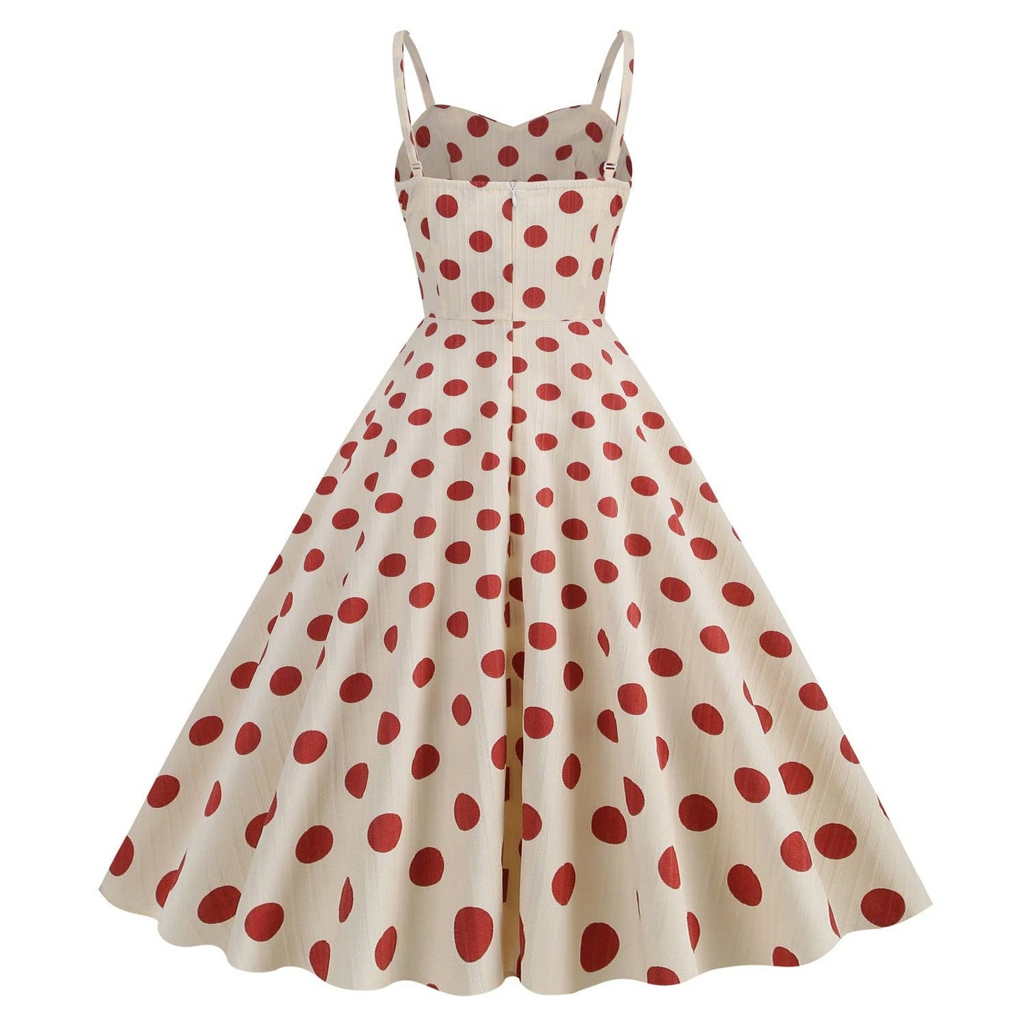 Retro Polka Dot Maxi Dress with V-Neck and High Waist