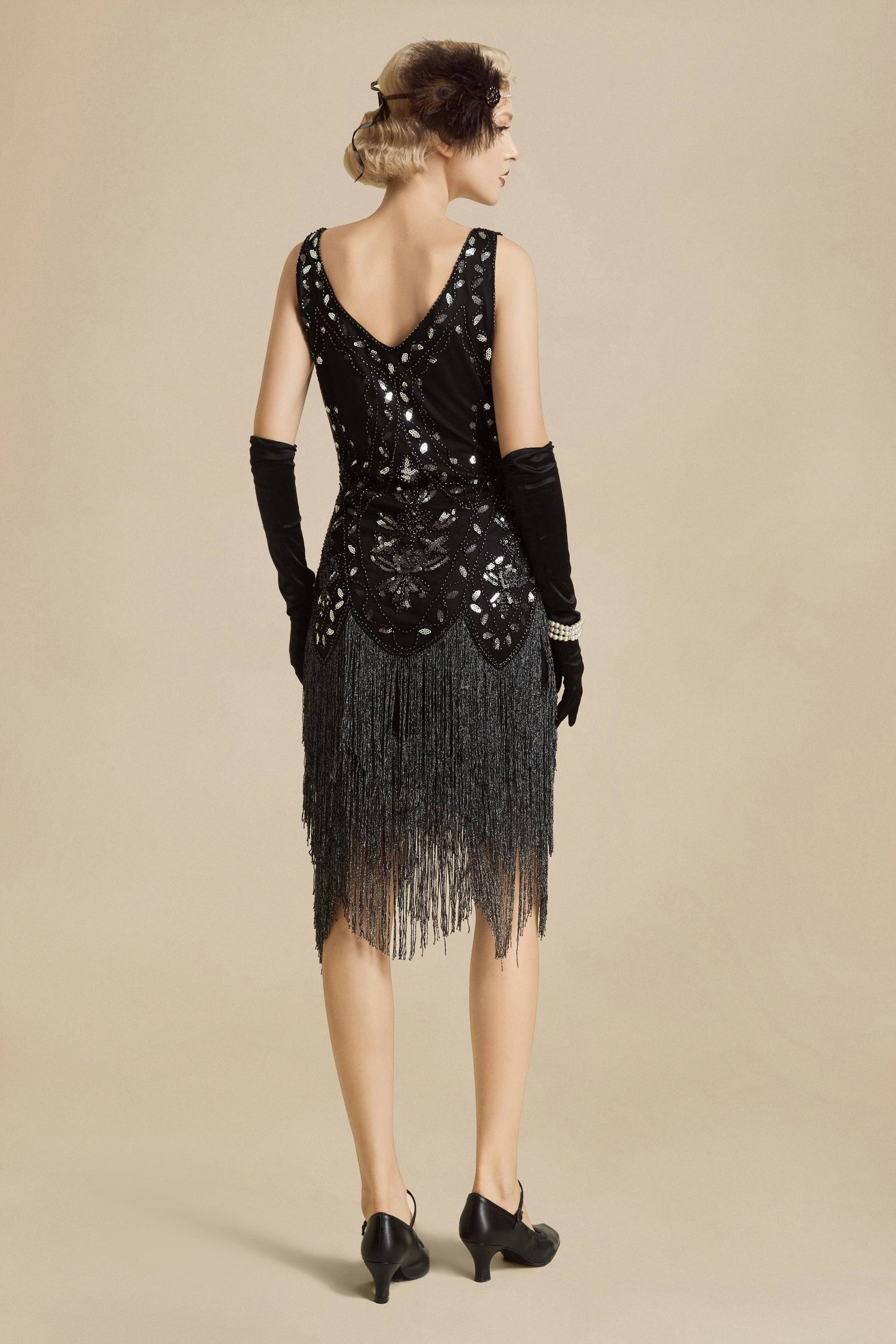 Embroidery Retro Midi Flapper Dress