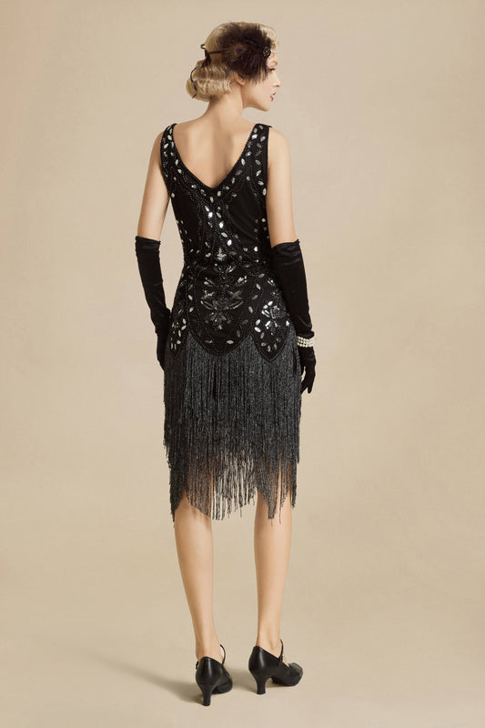 Embroidery Retro Midi Flapper Dress