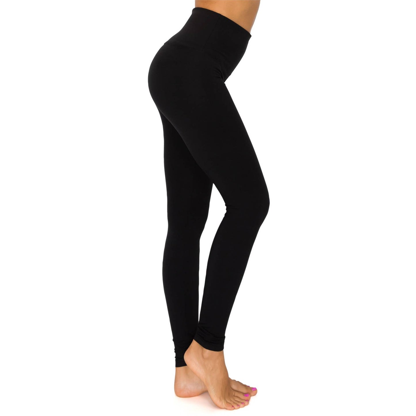 5" Yoga Band Premium Solid Activewear Leggings: Charcoal