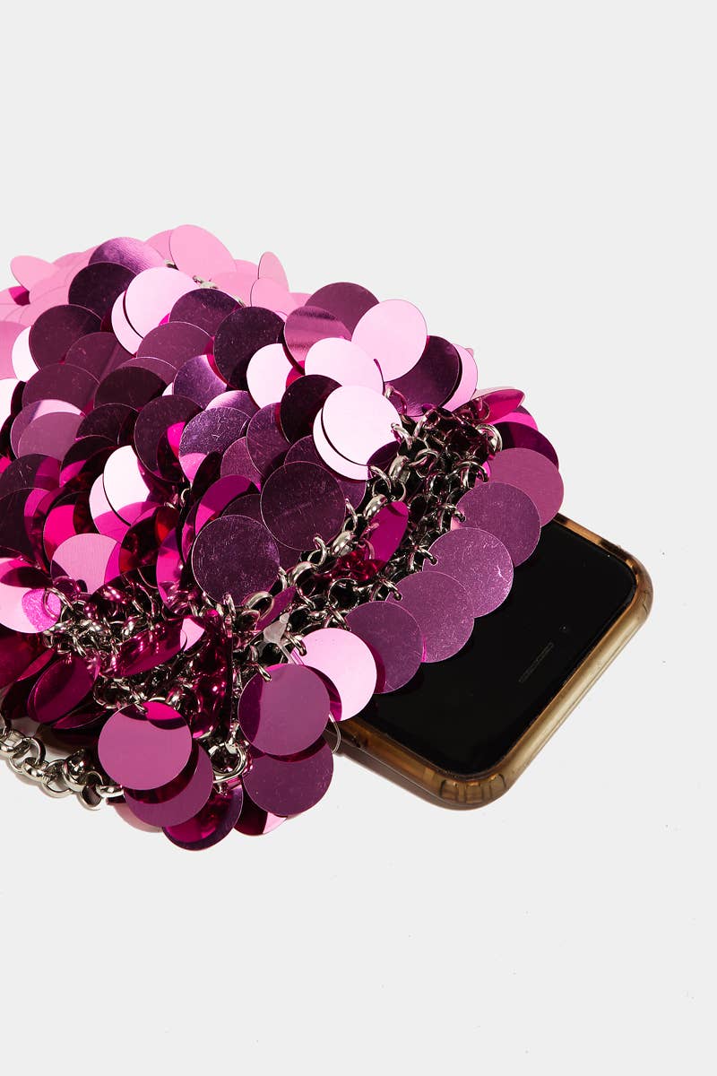 Sequin Chain Mail Pouch Bag