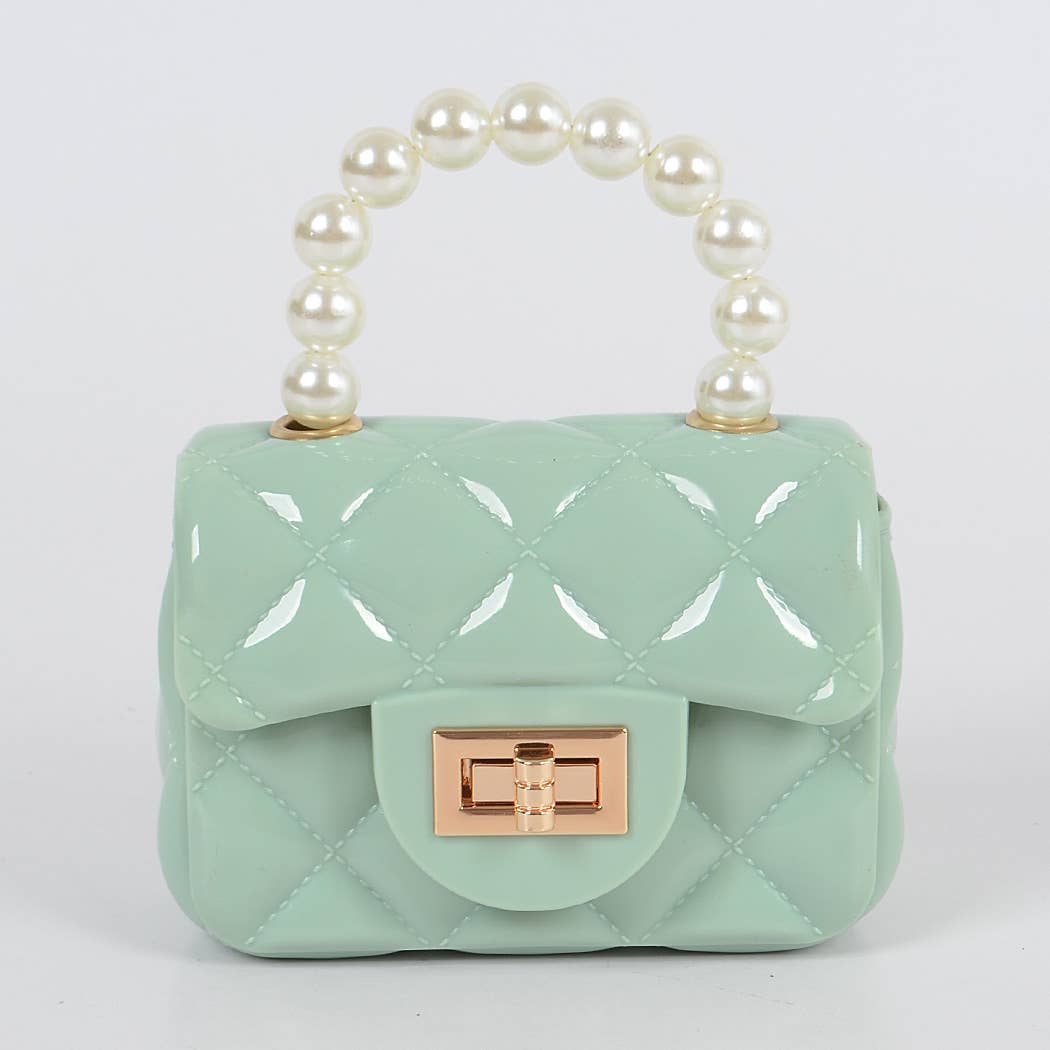 Jelly Shiney Mini Bag W Imitation Pearl Handle