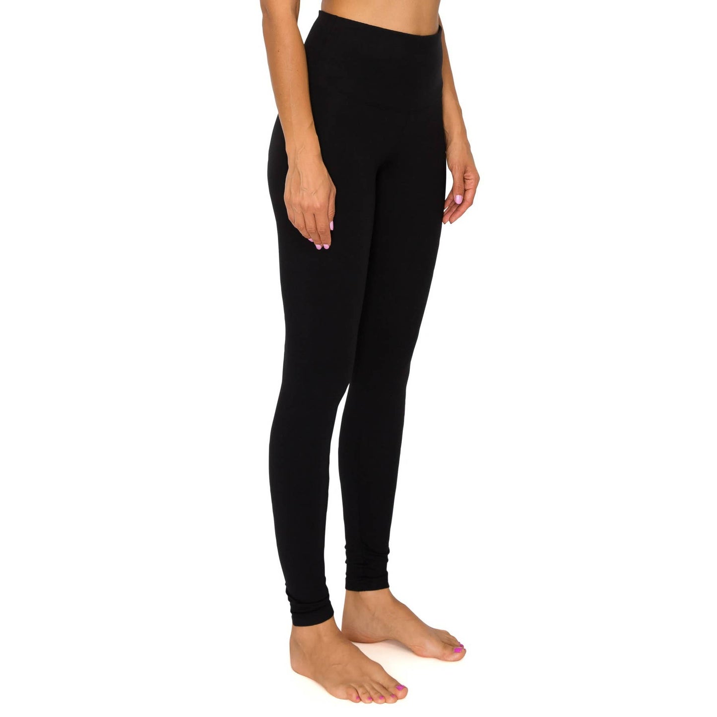5" Yoga Band Premium Solid Activewear Leggings: Charcoal
