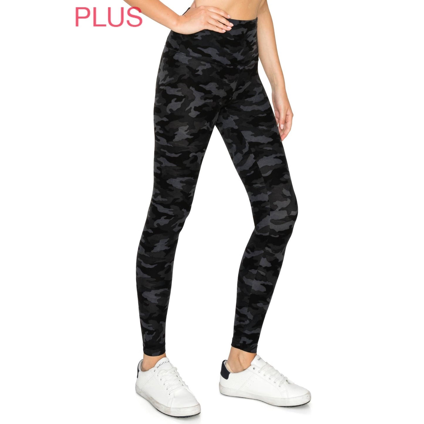 Plus Size 5" Yoga Band Premium Print Activewear Leggings