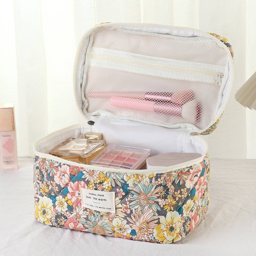 3 Pieces Set Cute Cotton Cosmetic Bag Portable Wash Storage