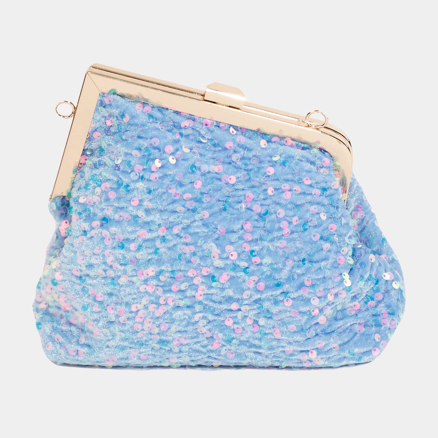 Abstract Metallic Frame Sequin Hand Bag