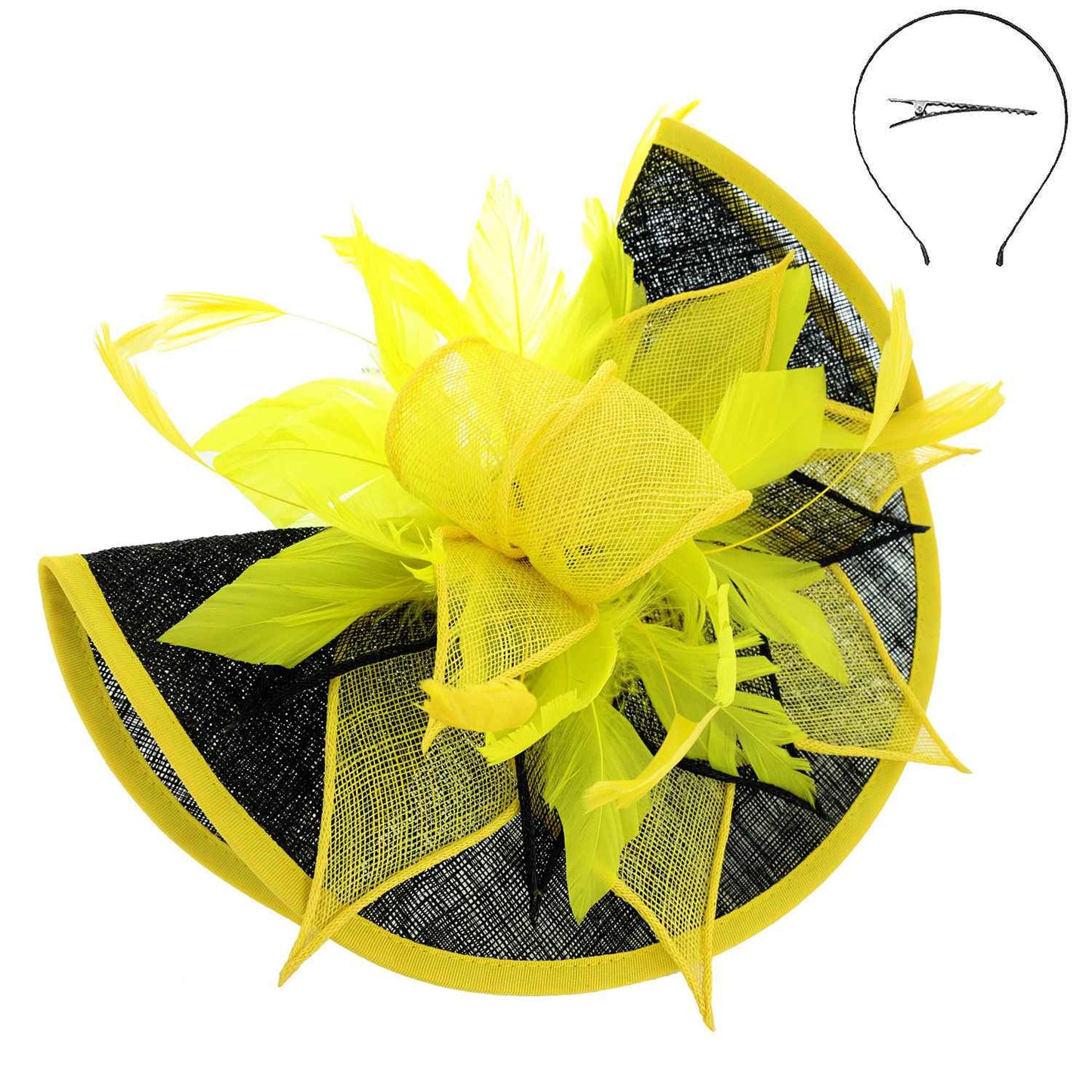 Two Tone Folded Fascinator with Headband and Clip