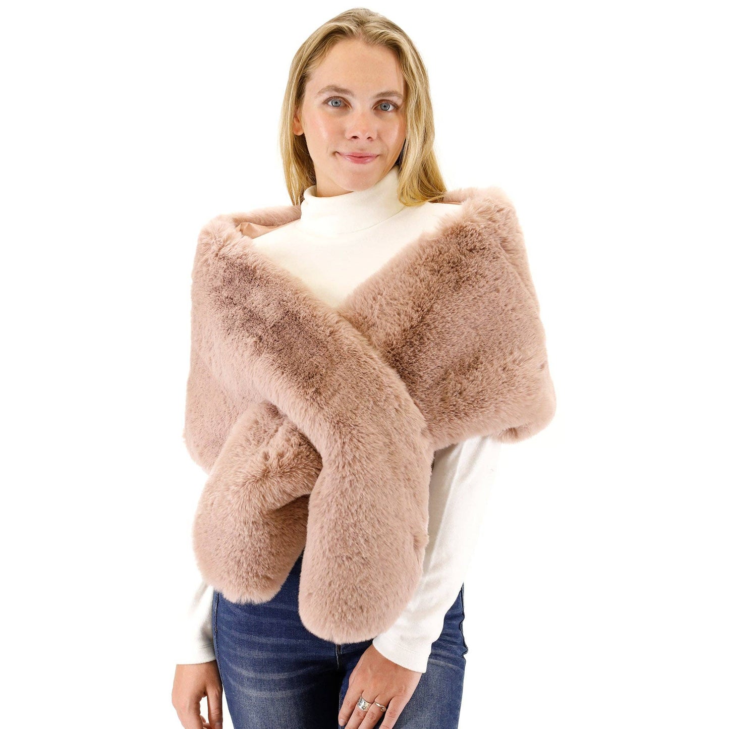 Mink Fur Shawl Wide