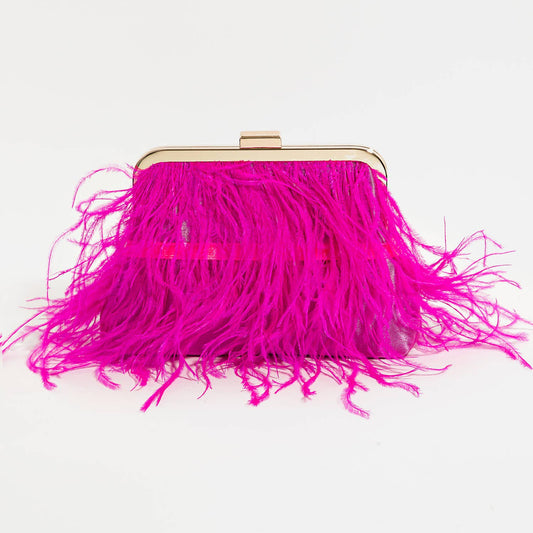 Feather Fringe Clutch Bag