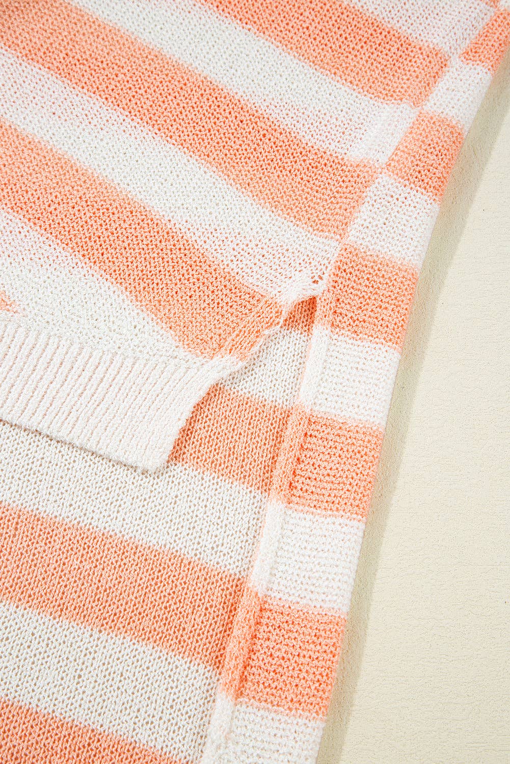 Beige USA Flag Notched Neckline Loose Sweater Vest: Beige / M