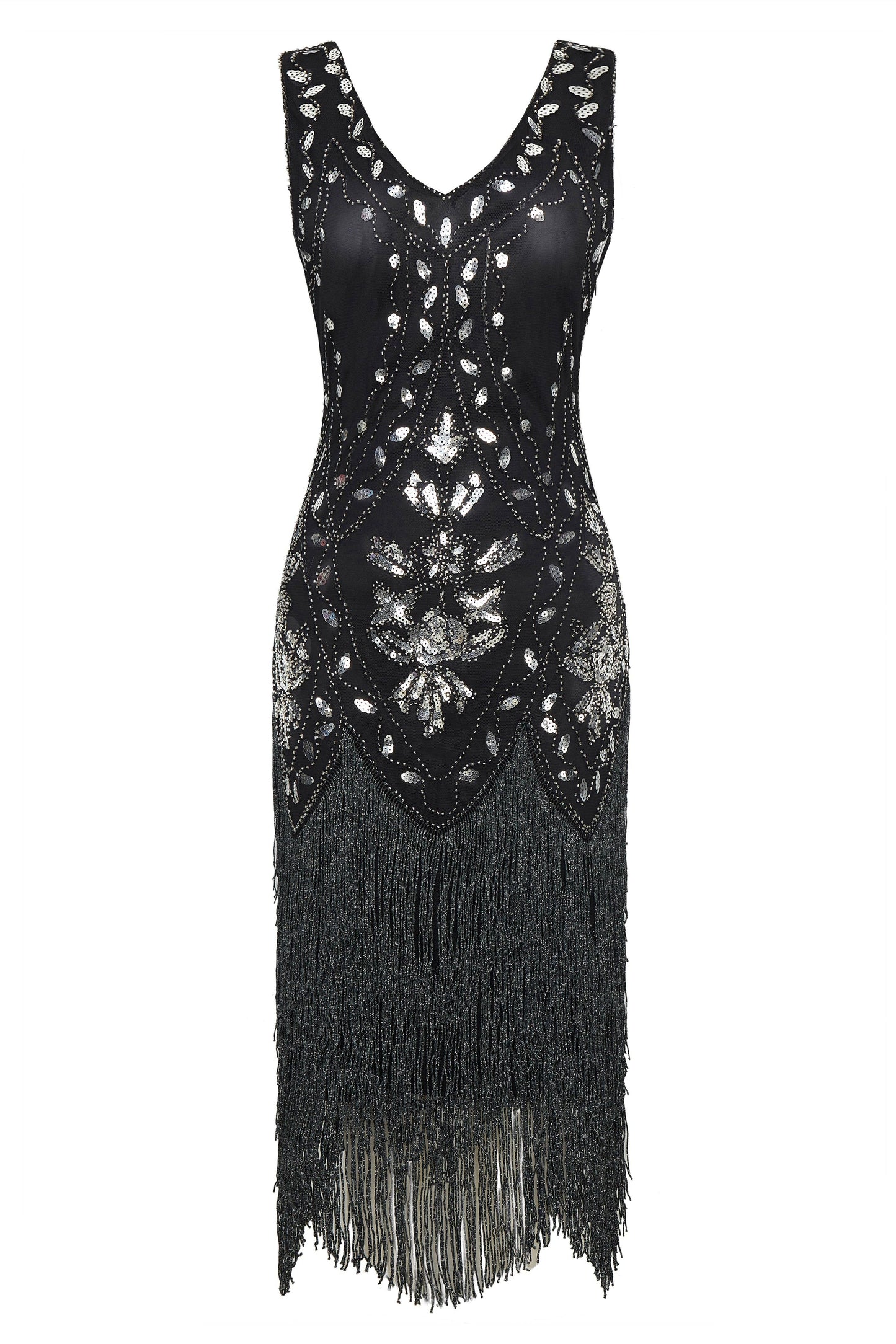 Embroidery Retro Midi Flapper Dress
