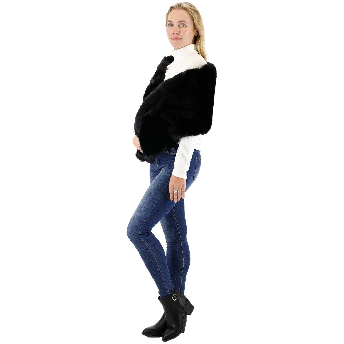 Mink Fur Shawl Wide